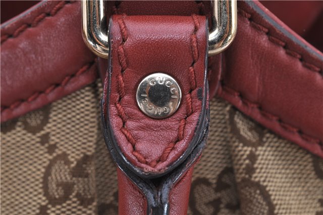 Authentic GUCCI Sukey Shoulder Tote Bag GG Canvas Leather 211944 Brown 8837F