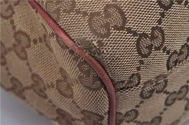 Authentic GUCCI Sukey Shoulder Tote Bag GG Canvas Leather 211944 Brown 8837F