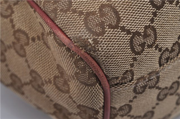 Authentic GUCCI Sukey Shoulder Tote Bag GG Canvas Leather 211944 Brown 8837F