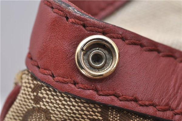 Authentic GUCCI Sukey Shoulder Tote Bag GG Canvas Leather 211944 Brown 8837F