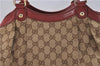 Authentic GUCCI Sukey Shoulder Tote Bag GG Canvas Leather 211944 Brown 8837F