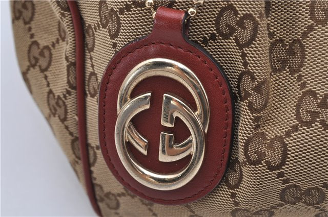 Authentic GUCCI Sukey Shoulder Tote Bag GG Canvas Leather 211944 Brown 8837F