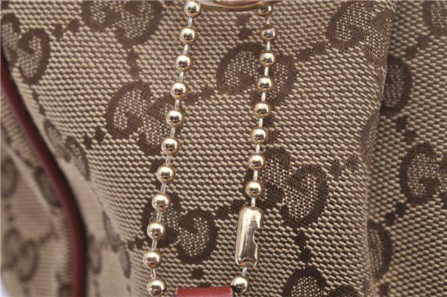 Authentic GUCCI Sukey Shoulder Tote Bag GG Canvas Leather 211944 Brown 8837F