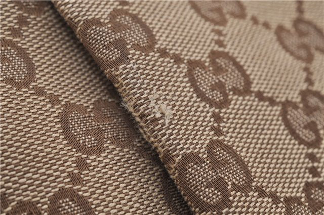 Authentic GUCCI Sukey Shoulder Tote Bag GG Canvas Leather 211944 Brown 8837F