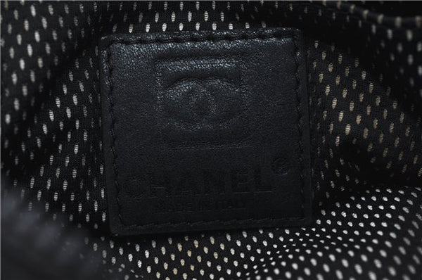 Authentic CHANEL Sports Line CC Logo Shoulder Bag Purse PVC Nylon Black  8841D