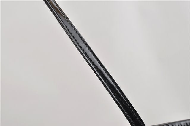 Authentic GUCCI Shoulder Tote Bag GG Canvas Enamel 211976 Black 8841F