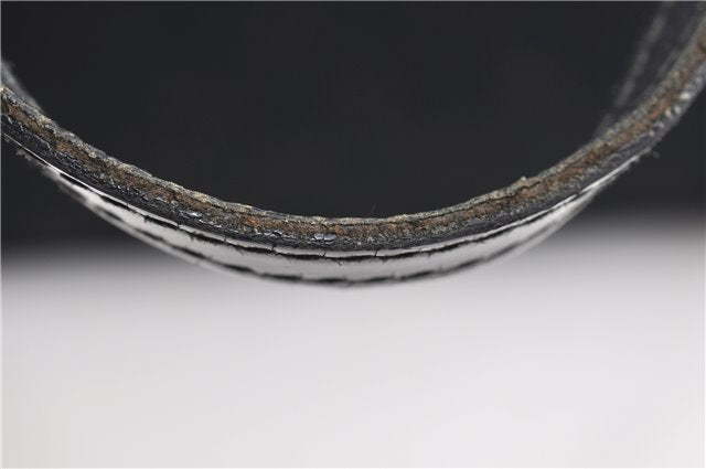 Authentic GUCCI Shoulder Tote Bag GG Canvas Enamel 211976 Black 8841F