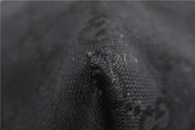 Authentic GUCCI Shoulder Tote Bag GG Canvas Enamel 211976 Black 8841F