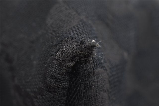 Authentic GUCCI Shoulder Tote Bag GG Canvas Enamel 211976 Black 8841F