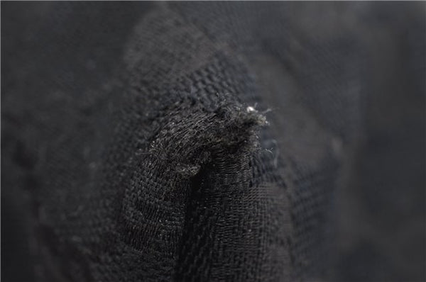 Authentic GUCCI Shoulder Tote Bag GG Canvas Enamel 211976 Black 8841F