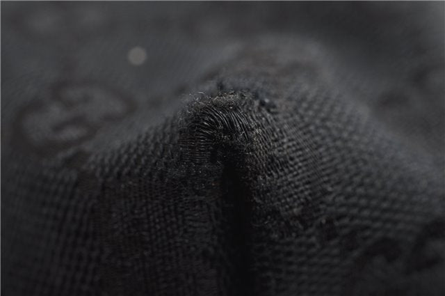 Authentic GUCCI Shoulder Tote Bag GG Canvas Enamel 211976 Black 8841F