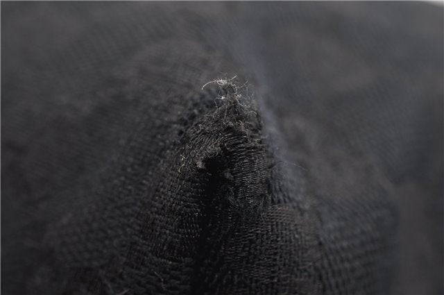 Authentic GUCCI Shoulder Tote Bag GG Canvas Enamel 211976 Black 8841F