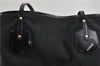 Authentic GUCCI Shoulder Tote Bag GG Canvas Enamel 211976 Black 8841F