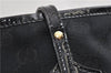 Authentic GUCCI Shoulder Tote Bag GG Canvas Enamel 211976 Black 8841F