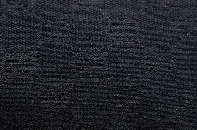 Authentic GUCCI Shoulder Tote Bag GG Canvas Enamel 211976 Black 8841F