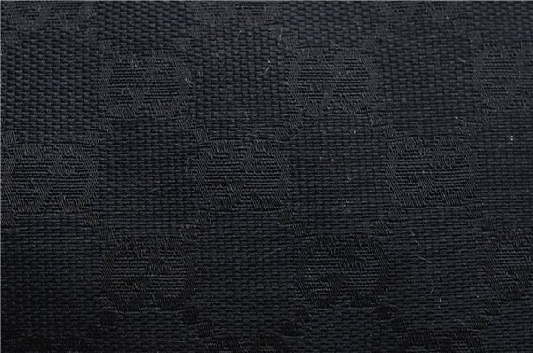 Authentic GUCCI Shoulder Tote Bag GG Canvas Enamel 211976 Black 8841F