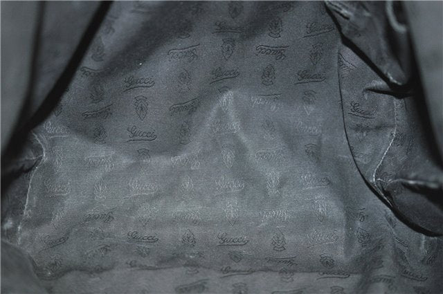 Authentic GUCCI Shoulder Tote Bag GG Canvas Enamel 211976 Black 8841F