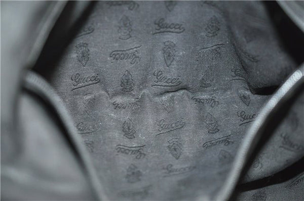 Authentic GUCCI Shoulder Tote Bag GG Canvas Enamel 211976 Black 8841F