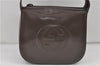 Authentic GUCCI Interlocking G Shoulder Bag Purse Leather Brown 8843D