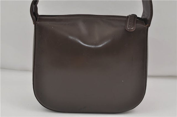 Authentic GUCCI Interlocking G Shoulder Bag Purse Leather Brown 8843D