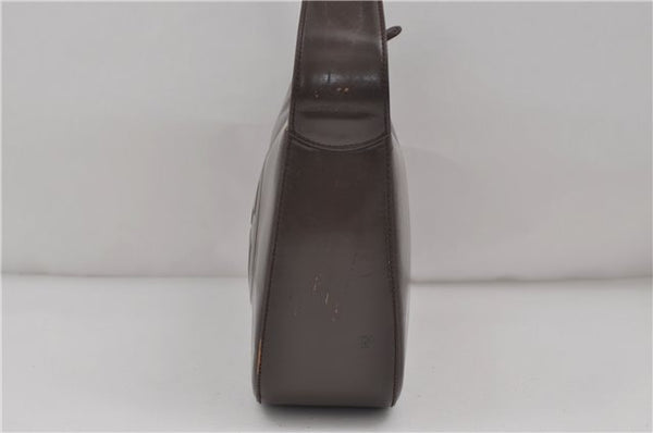 Authentic GUCCI Interlocking G Shoulder Bag Purse Leather Brown 8843D