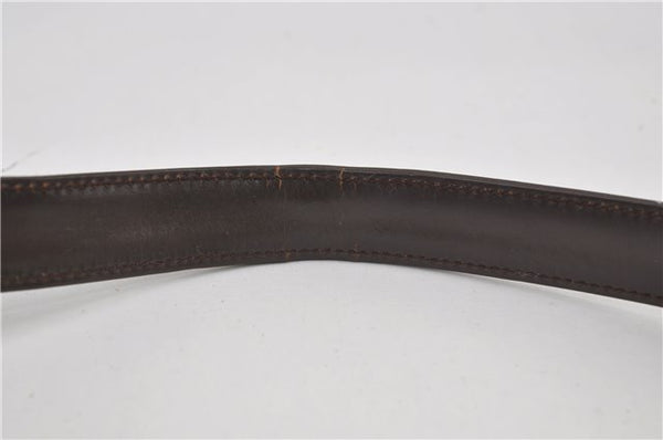 Authentic GUCCI Interlocking G Shoulder Bag Purse Leather Brown 8843D