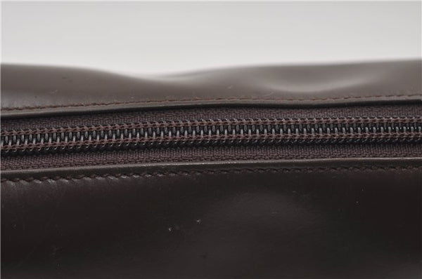 Authentic GUCCI Interlocking G Shoulder Bag Purse Leather Brown 8843D