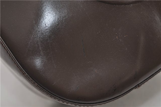 Authentic GUCCI Interlocking G Shoulder Bag Purse Leather Brown 8843D