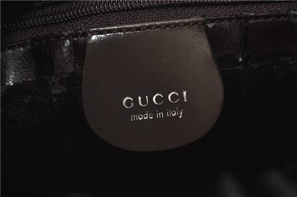 Authentic GUCCI Interlocking G Shoulder Bag Purse Leather Brown 8843D