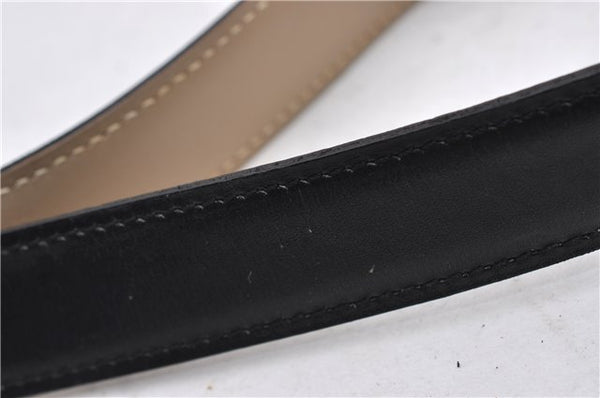 Authentic HERMES Mini Constance Leather Belt Size 70cm 27.6" Black Beige 8843E