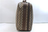 Authentic GUCCI Web Sherry Line Travel Bag Trunk Case GG PVC Leather Brown 8844E