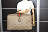 Authentic GUCCI Web Sherry Line Travel Bag Trunk Case GG PVC Leather Brown 8844E