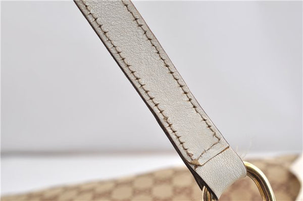 Authentic GUCCI Positano Scarf Tote Bag GG Canvas Leather 153033 Brown 8844F