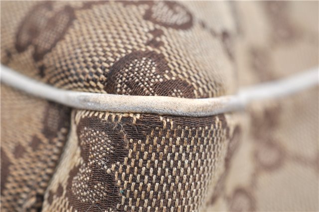 Authentic GUCCI Positano Scarf Tote Bag GG Canvas Leather 153033 Brown 8844F