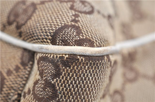 Authentic GUCCI Positano Scarf Tote Bag GG Canvas Leather 153033 Brown 8844F