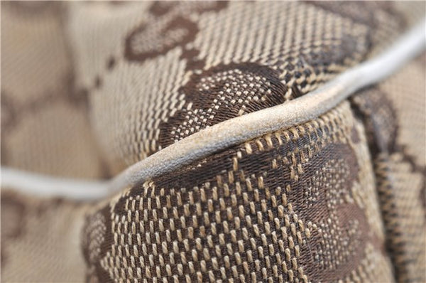 Authentic GUCCI Positano Scarf Tote Bag GG Canvas Leather 153033 Brown 8844F