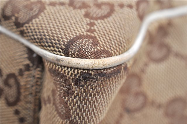 Authentic GUCCI Positano Scarf Tote Bag GG Canvas Leather 153033 Brown 8844F