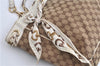 Authentic GUCCI Positano Scarf Tote Bag GG Canvas Leather 153033 Brown 8844F