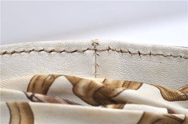 Authentic GUCCI Positano Scarf Tote Bag GG Canvas Leather 153033 Brown 8844F