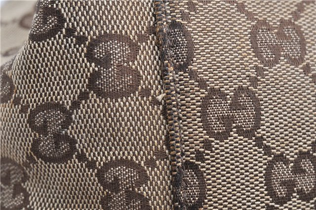 Authentic GUCCI Positano Scarf Tote Bag GG Canvas Leather 153033 Brown 8844F