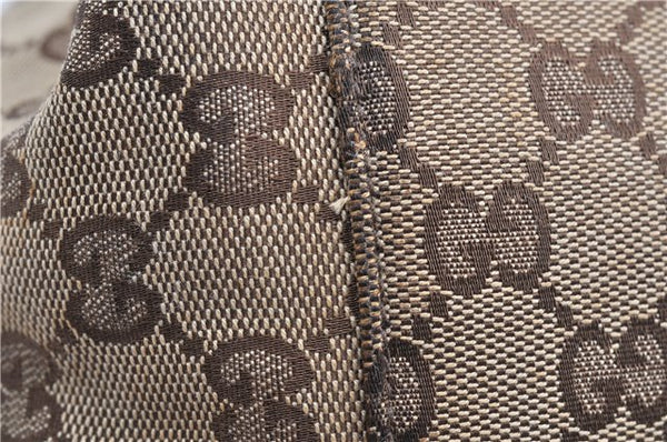 Authentic GUCCI Positano Scarf Tote Bag GG Canvas Leather 153033 Brown 8844F