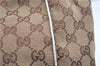 Authentic GUCCI Positano Scarf Tote Bag GG Canvas Leather 153033 Brown 8844F