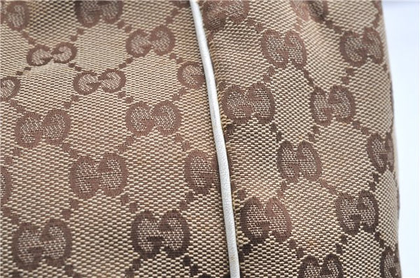 Authentic GUCCI Positano Scarf Tote Bag GG Canvas Leather 153033 Brown 8844F