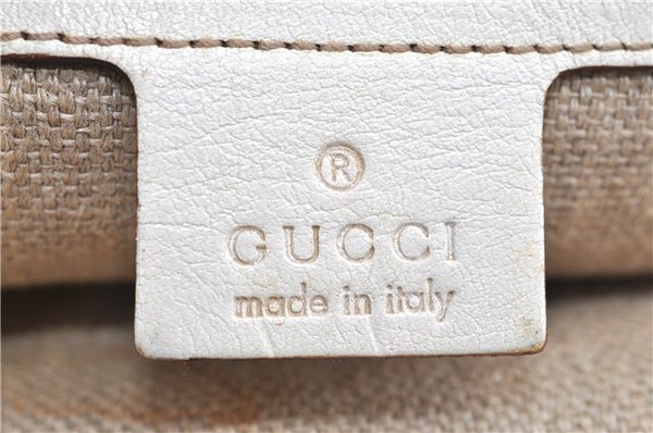 Authentic GUCCI Positano Scarf Tote Bag GG Canvas Leather 153033 Brown 8844F