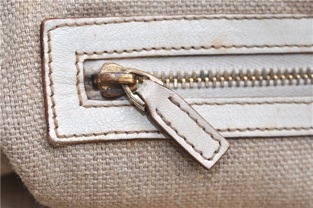 Authentic GUCCI Positano Scarf Tote Bag GG Canvas Leather 153033 Brown 8844F