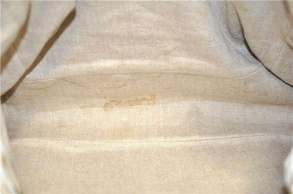 Authentic GUCCI Positano Scarf Tote Bag GG Canvas Leather 153033 Brown 8844F