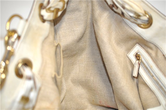 Authentic GUCCI Positano Scarf Tote Bag GG Canvas Leather 153033 Brown 8844F