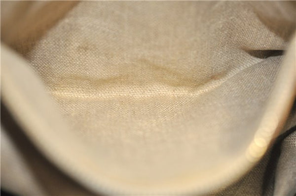 Authentic GUCCI Positano Scarf Tote Bag GG Canvas Leather 153033 Brown 8844F