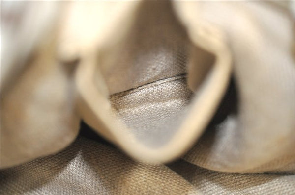 Authentic GUCCI Positano Scarf Tote Bag GG Canvas Leather 153033 Brown 8844F