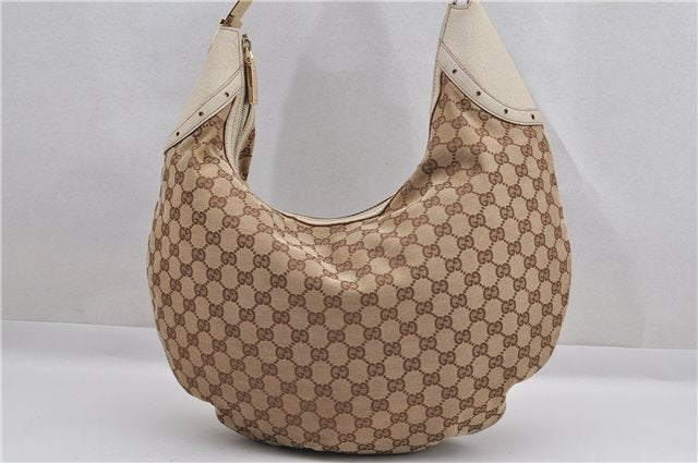 Authentic GUCCI Vintage Shoulder Hand Bag GG Canvas Leather 145767 Brown 8845F